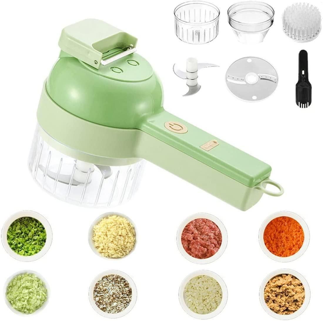 4 in 1 Portable Electric Vegetable Cutter Set — Wireless Food Processor & Chopper